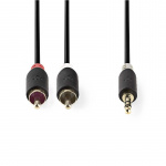 Nedis Stereo lydkabel | 3.5 mm Han | 2x RCA Han | Gull belagt | 2.00 m | Rund | Antrasitt | Boks Nedis Stereo lydkabel | 3.5 mm Han | 2x RCA Han | Gull belagt | 2.00 m | Rund | Antrasitt | Boks