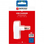 SKROSS uSB-lader EU med 4 porter SKROSS uSB-lader EU med 4 porter