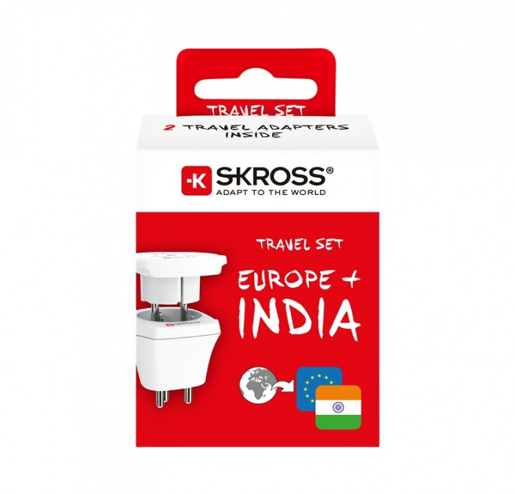 SKROSS Strømadapter Combo World t India
