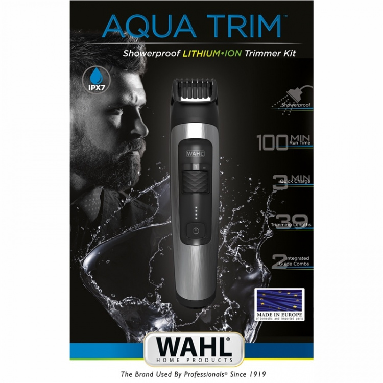 Wahl Skjeggtrimmer Aqua Trim Litium Ion IPX7-klasse Wahl Skjeggtrimmer Aqua Trim Litium Ion IPX7-klasse
