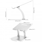 Desire2 Laptopställ Dual Pivot Riser Justerbar Aluminium Silver