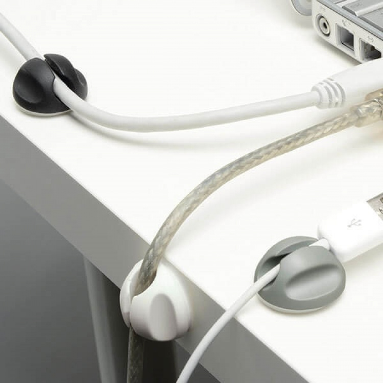 D-LINE Kabelclips 2x Svart 2x Grå 2x Hvit