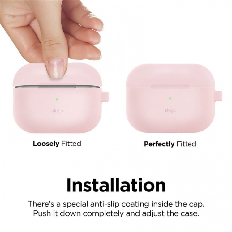 Elago Etui for Airpod Pro med Hengekrok Rosa Elago Etui for Airpod Pro med Hengekrok Rosa