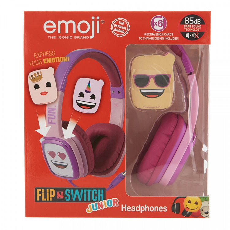 Emoji Hodetelefon Flip\'N\'Switch Junior On-Ear Rosa 85dB
