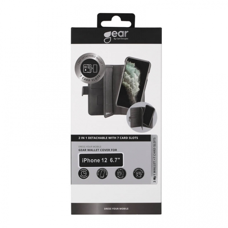 Gear Lommebokdeksel 2-i-1 7 Kortrom Svart - iPhone 12 Pro Max Gear Lommebokdeksel 2-i-1 7 Kortrom Svart - iPhone 12 Pro Max