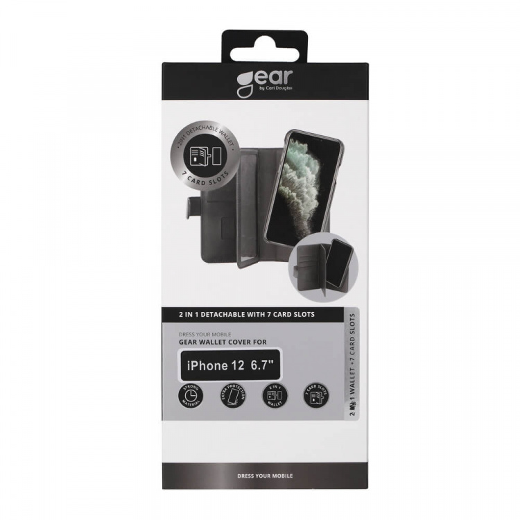Gear Lommebokdeksel 2-i-1 7 Kortrom Svart - iPhone 12 Pro Max Gear Lommebokdeksel 2-i-1 7 Kortrom Svart - iPhone 12 Pro Max