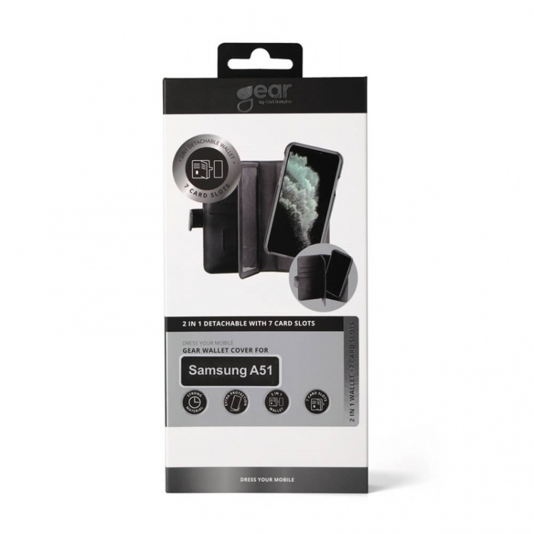 Gear Lommebokdeksel 2-i-1 7 Kortrom Svart - Samsung A51