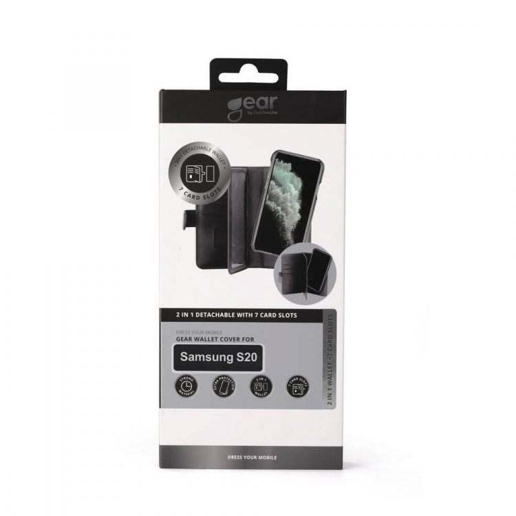 Gear Lommebokdeksel 2-i-1 7 Kortrom Svart - Samsung S20