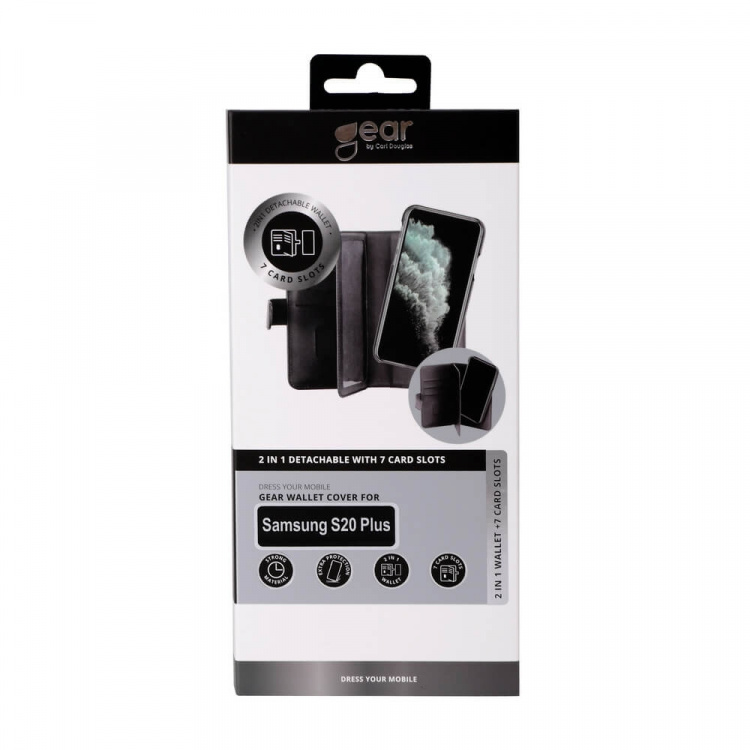 Gear Lommebokdeksel 2-i-1 7 Kortrom Svart - Samsung S20 Plus