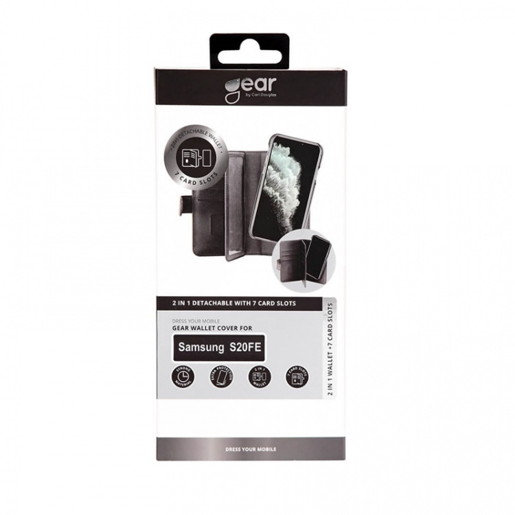Gear Lommebokdeksel 2-i-1 7 Kortrom Svart - Samsung S20FE 5G / S20FE 4G Gear Lommebokdeksel 2-i-1 7 Kortrom Svart - Samsung S20FE 5G / S20FE 4G