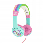 HELLO KITTY Hodetelefon Junior On-Ear 85dB Grønn/Rosa Enhjørning