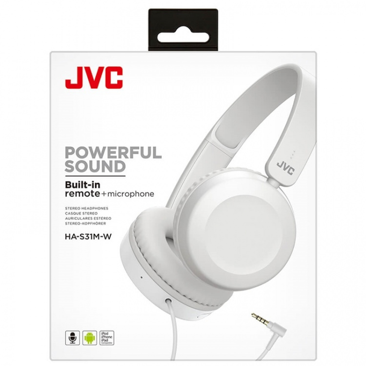 JVC Hodetelefon HAS31 On-Ear Hvit JVC Hodetelefon HAS31 On-Ear Hvit