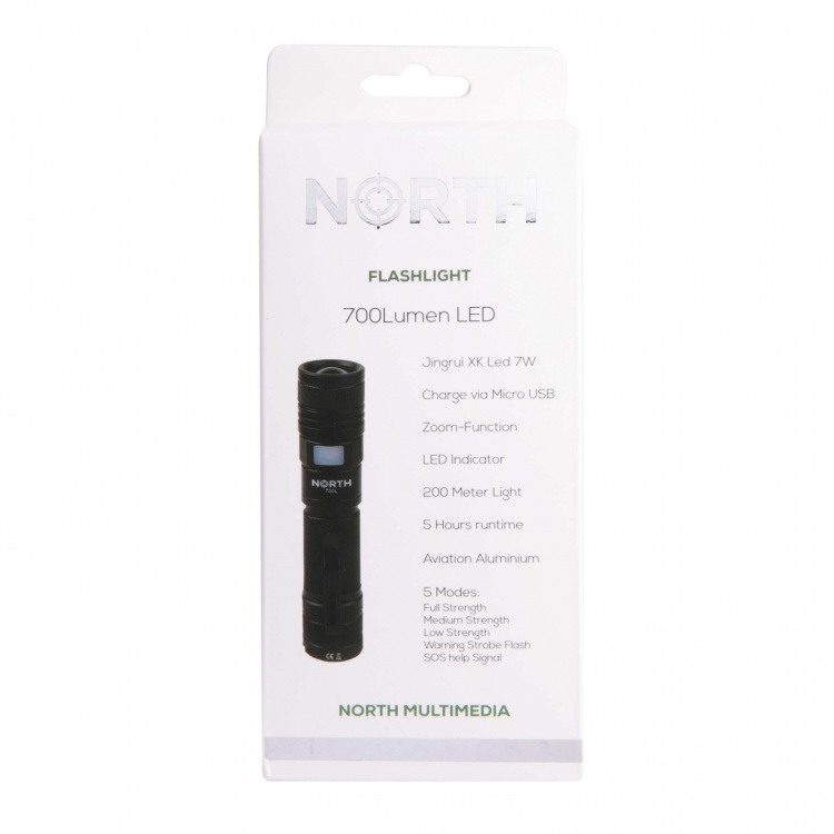 North Lommelykt 700 Lumen Zoom Svart Aviation Aluminium 7W North Lommelykt 700 Lumen Zoom Svart Aviation Aluminium 7W