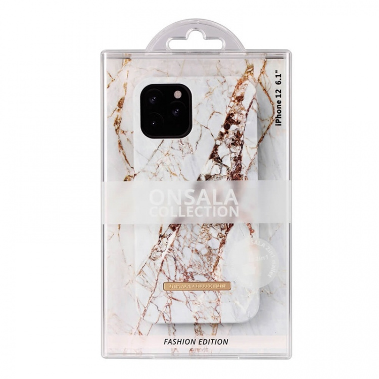 Onsala COLLECTION Mobildeksel Soft White Rhino Marble iPhone 12 / 12 Pro