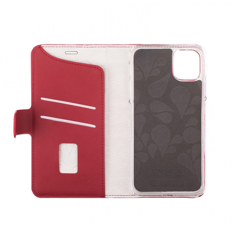 Onsala Lommebokveske iPhone 12 Mini Saffiano Red Onsala Lommebokveske iPhone 12 Mini Saffiano Red