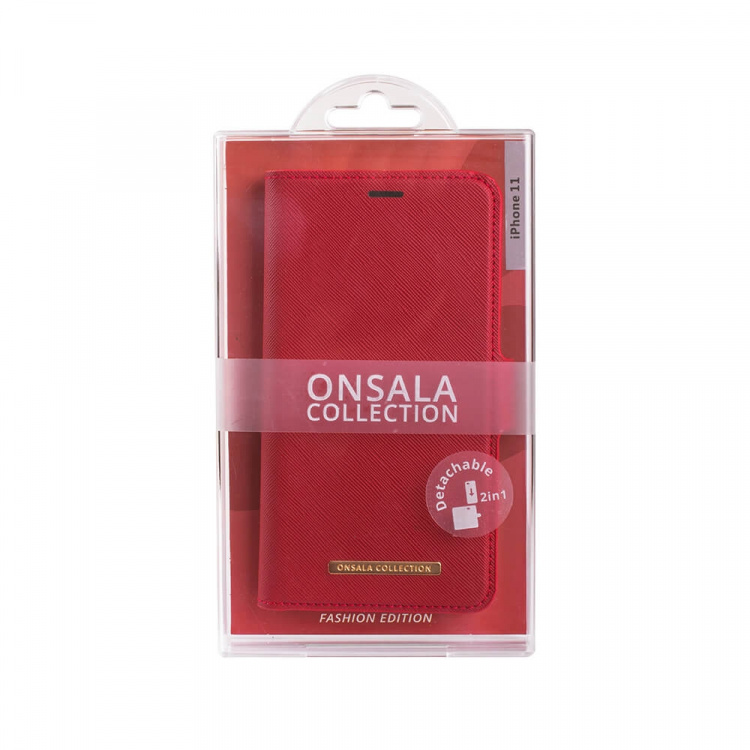 Onsala Lommebokveske iPhone 12 Mini Saffiano Red Onsala Lommebokveske iPhone 12 Mini Saffiano Red
