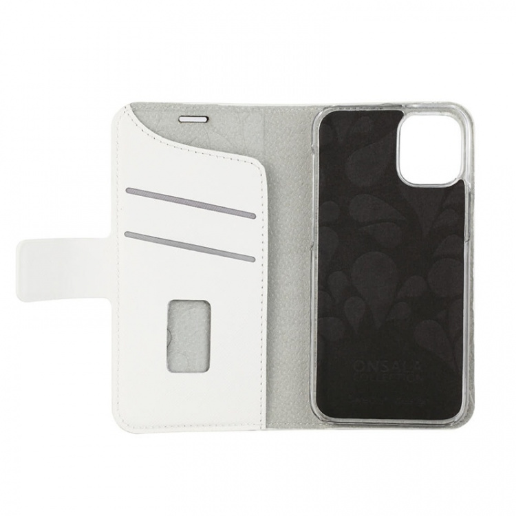 Onsala Lommebokveske iPhone 12 Mini Saffiano White Onsala Lommebokveske iPhone 12 Mini Saffiano White
