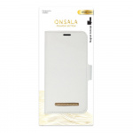 Onsala Lommebokveske iPhone 12 Mini Saffiano White Onsala Lommebokveske iPhone 12 Mini Saffiano White