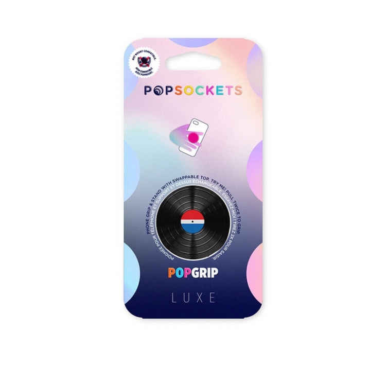 PopSockets Backspin Aluminum 45 RPM Avtagbart Grip med stativfunksjon LUXE Spin