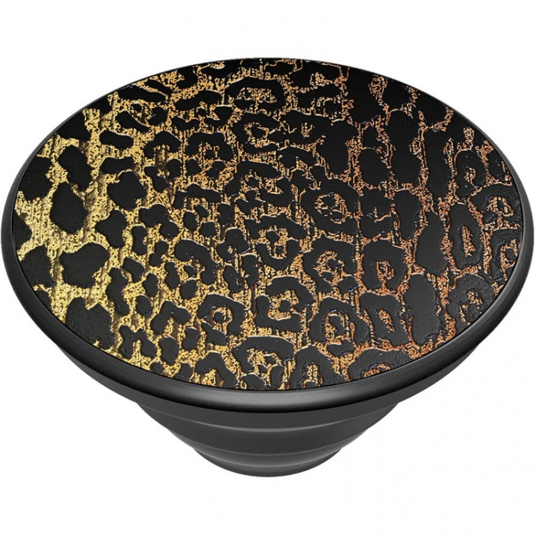 PopSockets Embossed Metal Leopard Avtagbart Grip med stativfunksjon LUXE