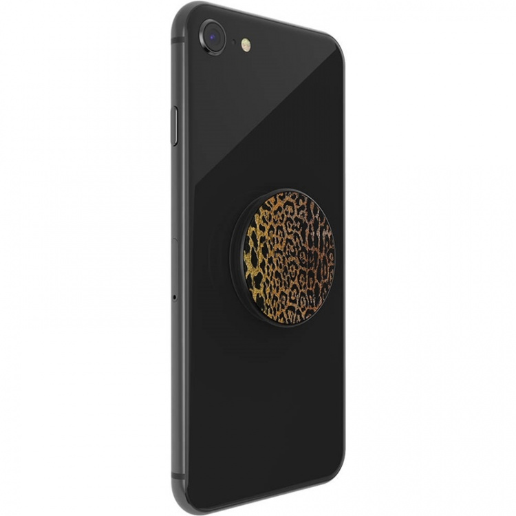 PopSockets Embossed Metal Leopard Avtagbart Grip med stativfunksjon LUXE