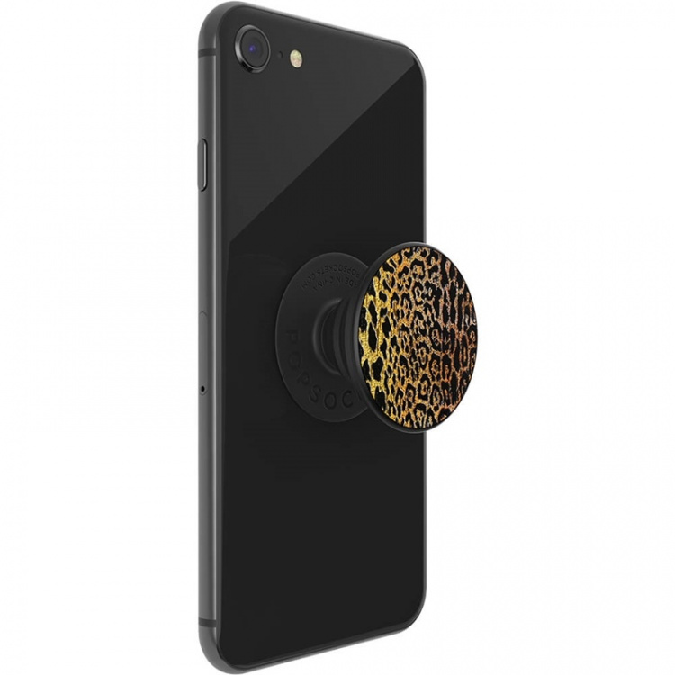 PopSockets Embossed Metal Leopard Avtagbart Grip med stativfunksjon LUXE