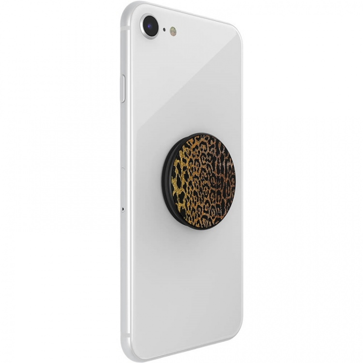 PopSockets Embossed Metal Leopard Avtagbart Grip med stativfunksjon LUXE