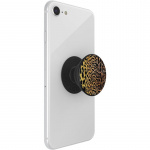 PopSockets Embossed Metal Leopard Avtagbart Grip med stativfunksjon LUXE
