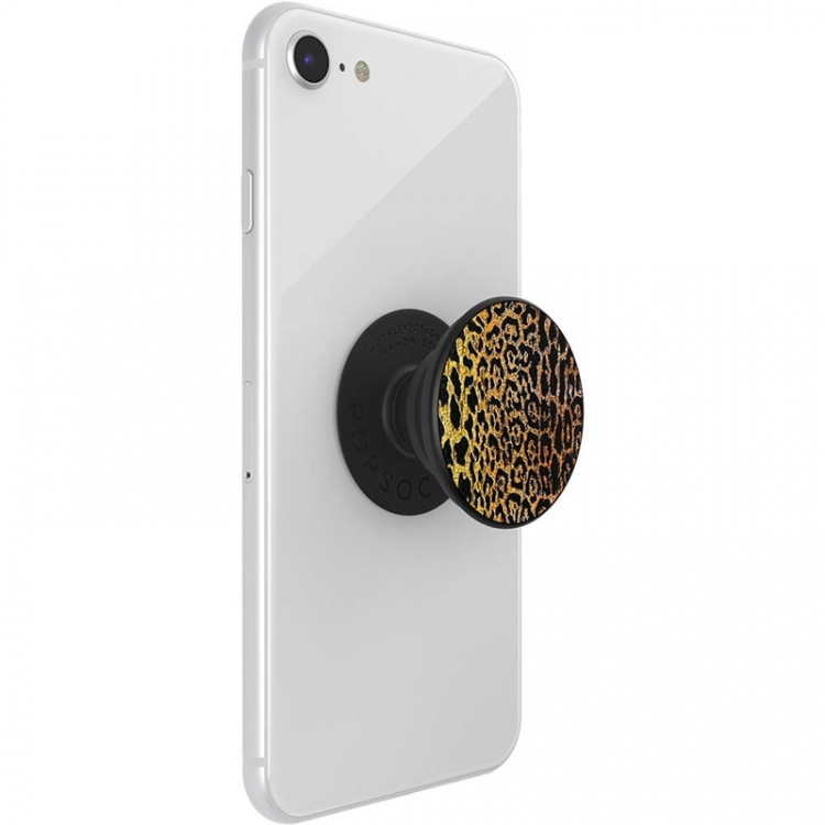 PopSockets Embossed Metal Leopard Avtagbart Grip med stativfunksjon LUXE