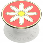 PopSockets Enamel Quaint Daisy Coral Avtagbart Grip med stativfunksjon Premium