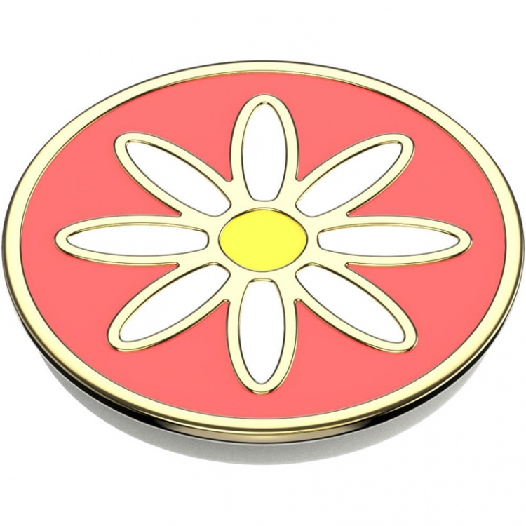 PopSockets Enamel Quaint Daisy Coral Avtagbart Grip med stativfunksjon Premium
