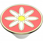 PopSockets Enamel Quaint Daisy Coral Avtagbart Grip med stativfunksjon Premium