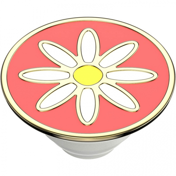 PopSockets Enamel Quaint Daisy Coral Avtagbart Grip med stativfunksjon Premium