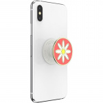 PopSockets Enamel Quaint Daisy Coral Avtagbart Grip med stativfunksjon Premium