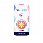 PopSockets Enamel Quaint Daisy Coral Avtagbart Grip med stativfunksjon Premium