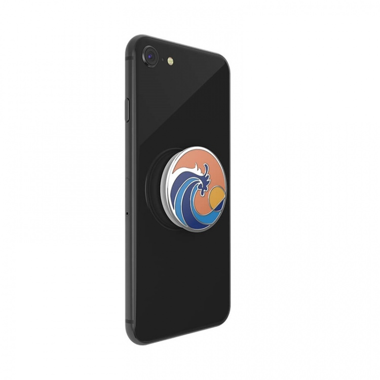 PopSockets Enamel Ride The Wave Coral Avtagbart Grip med stativfunksjon Premium