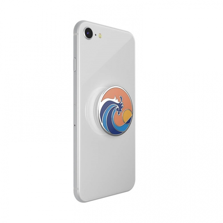 PopSockets Enamel Ride The Wave Coral Avtagbart Grip med stativfunksjon Premium
