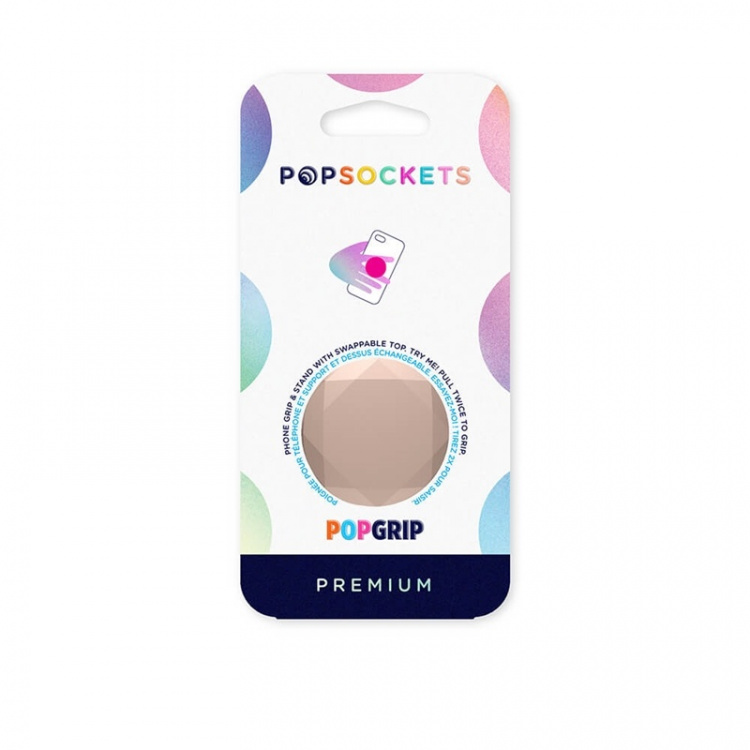 POPSOCKETS Metallic Diamond Rose Gold Avtagbart Grip med stativfunksjon Premium
