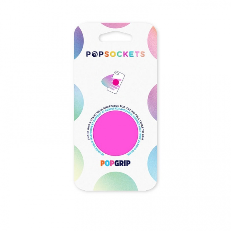 PopSockets Neon Day Glo Pink Avtagbart Grip med stativfunksjon