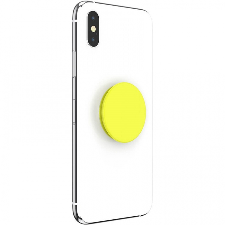 PopSockets Neon Jolt Yellow Avtagbart Grip med stativfunksjon PopSockets Neon Jolt Yellow Avtagbart Grip med stativfunksjon