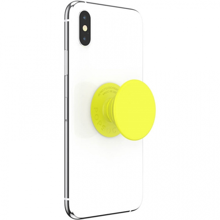 PopSockets Neon Jolt Yellow Avtagbart Grip med stativfunksjon PopSockets Neon Jolt Yellow Avtagbart Grip med stativfunksjon