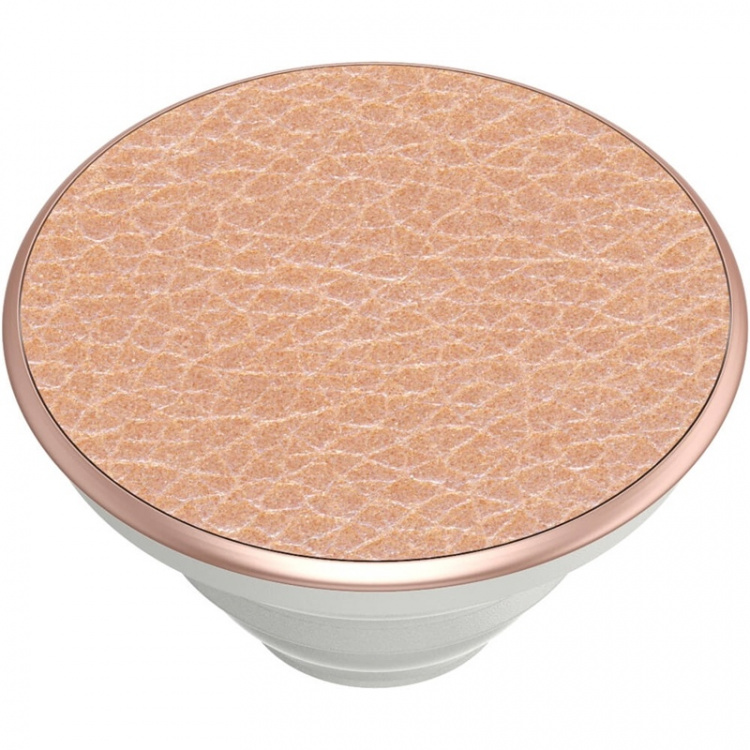 PopSockets Pebbled Vegan Leather Rose Gold Avtagbart Grip med stativfunksjon Premium