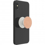 PopSockets Pebbled Vegan Leather Rose Gold Avtagbart Grip med stativfunksjon Premium
