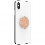 PopSockets Pebbled Vegan Leather Rose Gold Avtagbart Grip med stativfunksjon Premium