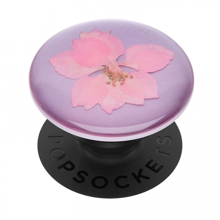 PopSockets Pressed Flower Delphinium Avtagbart Grip med stativfunksjon Premium