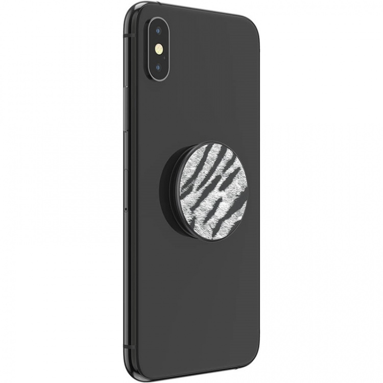 PopSockets Vegan Leather Zebra Avtagbart Grip med stativfunksjon Premium PopSockets Vegan Leather Zebra Avtagbart Grip med stativfunksjon Premium