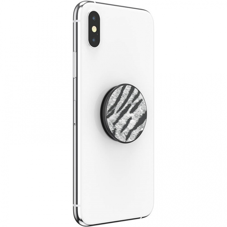 PopSockets Vegan Leather Zebra Avtagbart Grip med stativfunksjon Premium PopSockets Vegan Leather Zebra Avtagbart Grip med stativfunksjon Premium