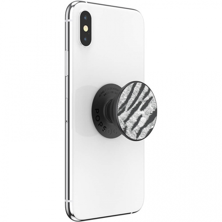 PopSockets Vegan Leather Zebra Avtagbart Grip med stativfunksjon Premium PopSockets Vegan Leather Zebra Avtagbart Grip med stativfunksjon Premium