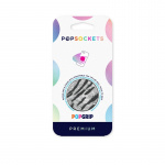 PopSockets Vegan Leather Zebra Avtagbart Grip med stativfunksjon Premium PopSockets Vegan Leather Zebra Avtagbart Grip med stativfunksjon Premium