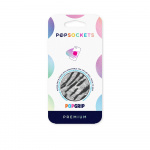 PopSockets Vegan Leather Zebra Avtagbart Grip med stativfunksjon Premium PopSockets Vegan Leather Zebra Avtagbart Grip med stativfunksjon Premium